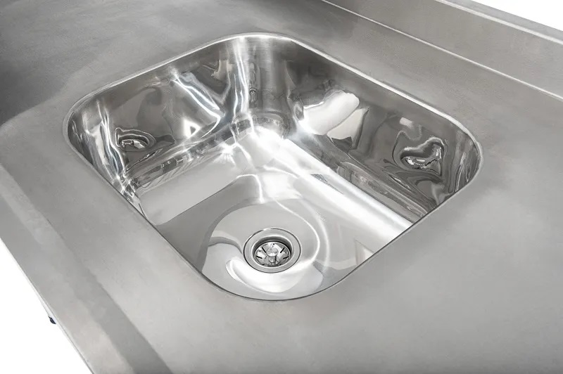 Mesa Pia 200 x 70 com 1 Cuba 50 x 40 x 25 Total Inox 430 Imeca