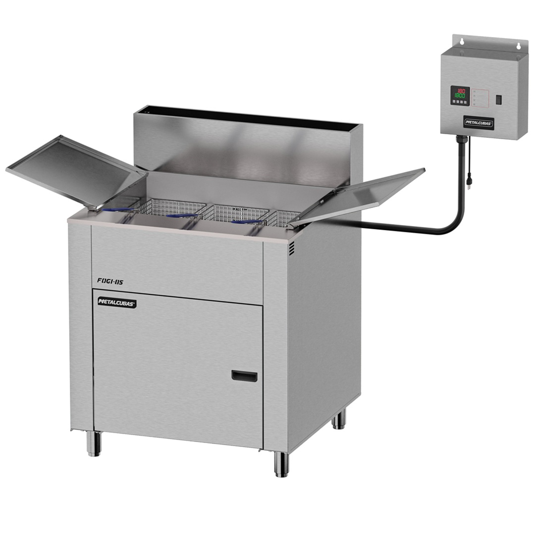 Fritadeira a Gás 4 Cestos 85L Zona Fria de Óleo FOGI 85 Bivolt Metalcubas