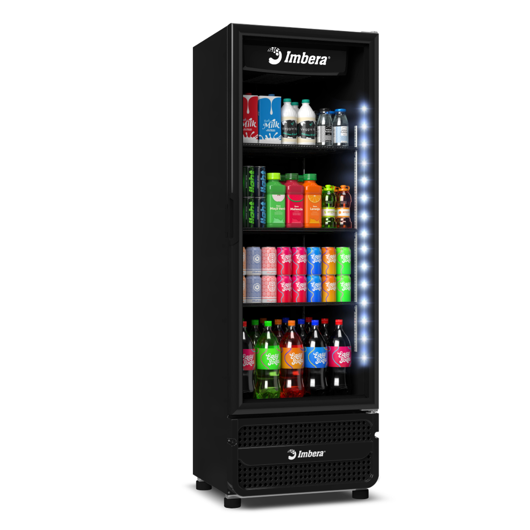 Refrigerador Vertical 454 Litros Porta de Vidro Full Black VRS16 Bivolt Imbera
