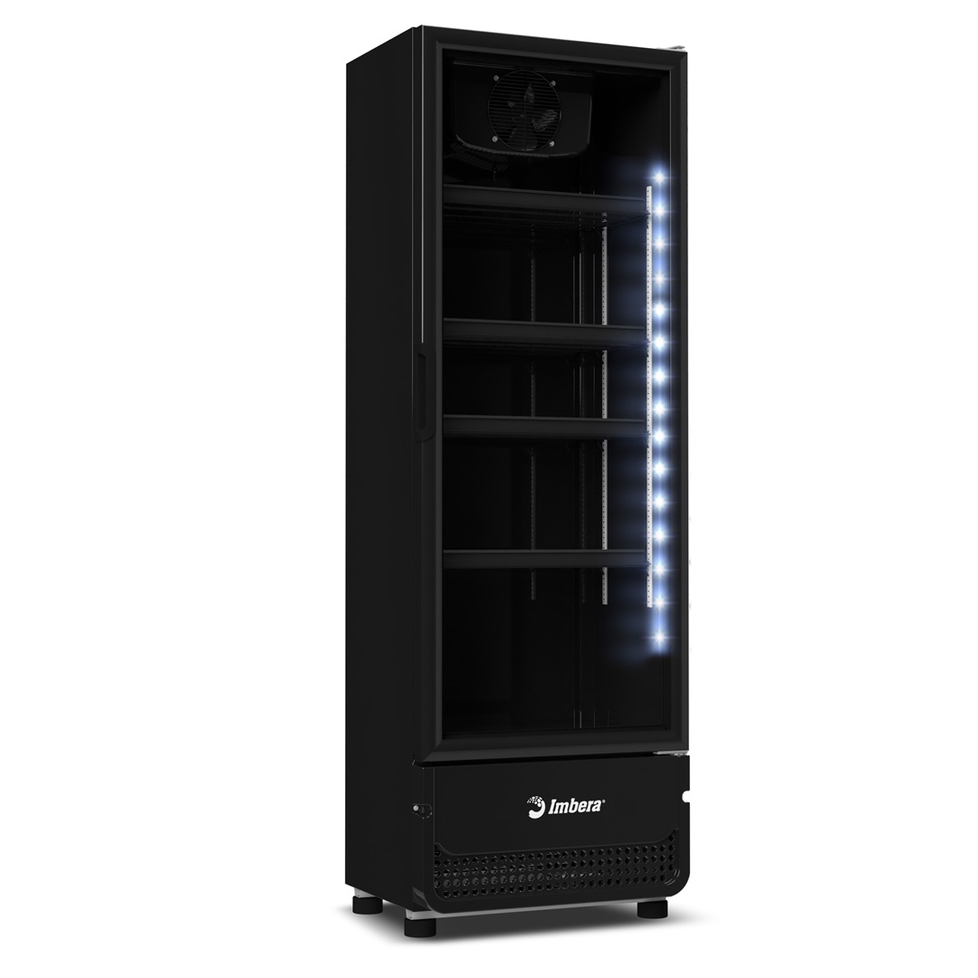 Refrigerador Vertical 393 Litros Porta de Vidro Full Black VRS13 Bivolt Inverter Imbera