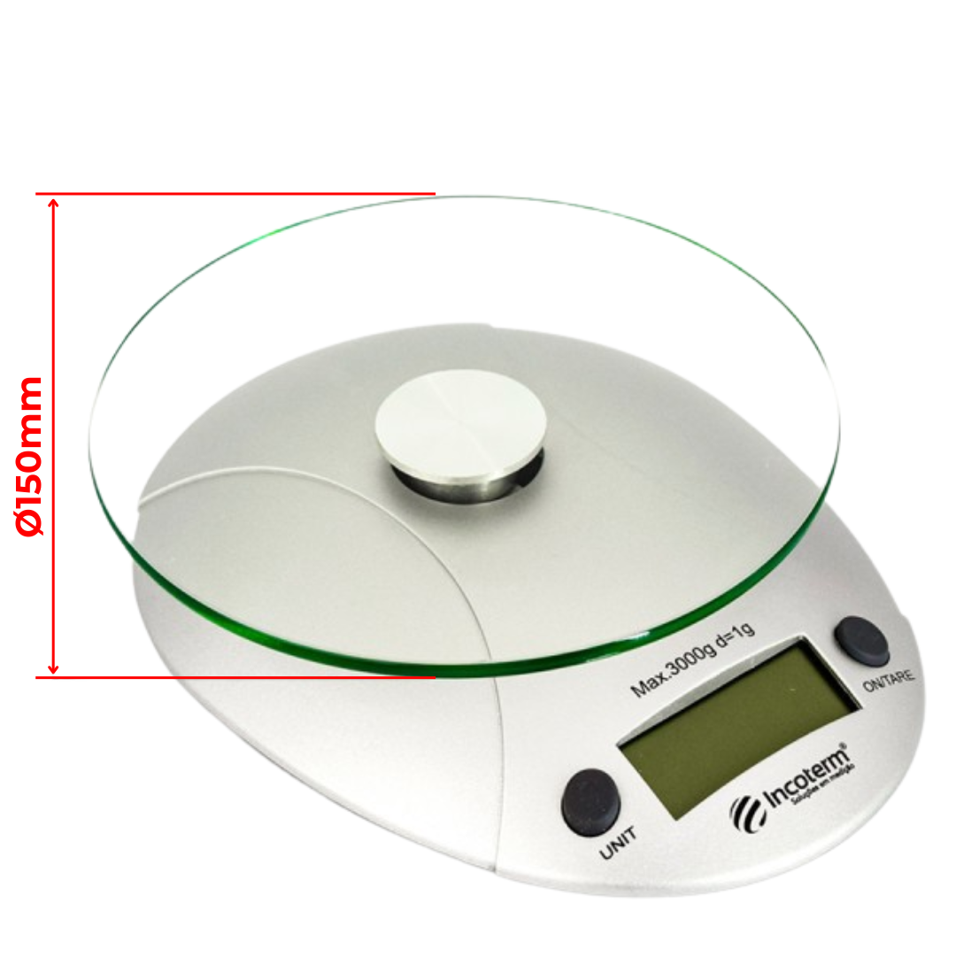 Balança de Cozinha Portatil 3 kg BC80 Incoterm