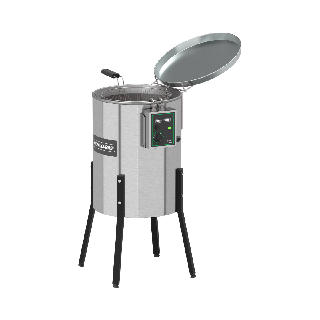 Fritadeira Elétrica 25 Litros Zona Fria Óleo 5000W TFOE 25 CG Painel Lateral 220v Metalcubas