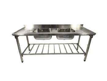 Mesa Pia 190 x 70 com 2 Cubas Total Inox 430 Innal