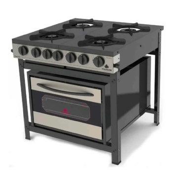 Fogão Industrial 4 Bocas 2 Duplas 2 Simples Baixa Pressão PRGE-402 Gourmet Preto Progás