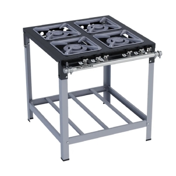 Fogão Industrial 4 Bocas Duplas Baixa Pressão Stori Premium Metalmaq