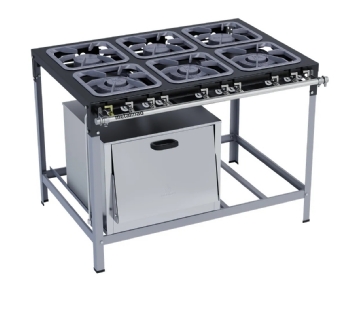 Fogão Industrial 6 Bocas 3 Simples 3 Duplas com Forno Baixa Pressão Stori Max M19 Metalmaq