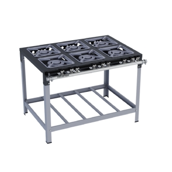 Fogão Industrial 6 Bocas Duplas Baixa Pressão Stori Premium Metalmaq