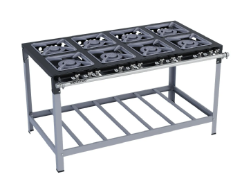 Fogão Industrial 8 Bocas Duplas Baixa Pressão Stori Premium Metalmaq