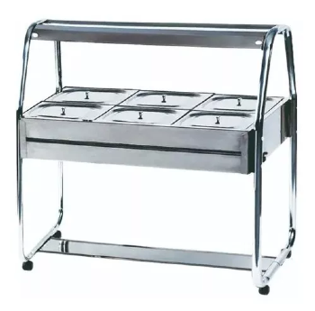 Buffet Térmico Aquecido 06 GNS Luxo Cinza  110v Ibet