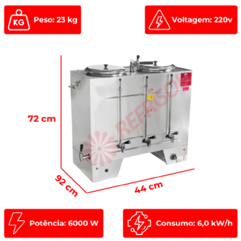 Cafeteira Elétrica Industrial Semiautomática 60 Litros CPA 60 220v Consercaf