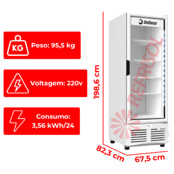Freezer Vertical Tripla Ação 576 Litros Porta de Vidro EVZ21 220v Imbera