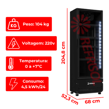 Refrigerador Vertical 393 Litros Porta de Vidro Full Black VRS13 220v Imbera