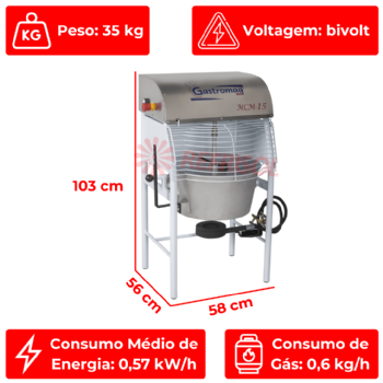 Misturador Industrial MCM 15 Bivolt Gastromaq