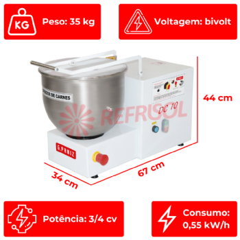 Desfiador de Carnes 10 kg DC 10 Bivolt G Paniz
