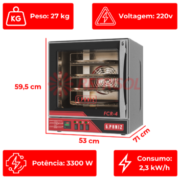 Forno Convector Rotativo FCR-4 220v G Paniz