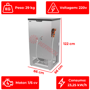 Recipiente Refrigerado Dosador de Água 200 Litros 220v Venâncio