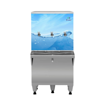 Bebedouro Industrial de Coluna 2 Geladas 1 Natural Inox 100 Litros Adesivado 110v Frisbel