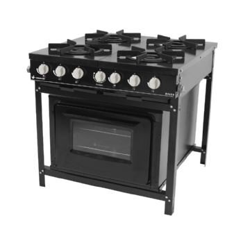 Fogão Industrial 4 Bocas Baixa Pressão Com Forno Bravo Manípulo Branco Venâncio
