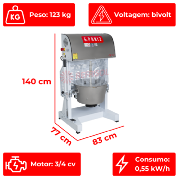 Misturador Industrial Cozerella CZ 37 Epóxi Bivolt G Paniz