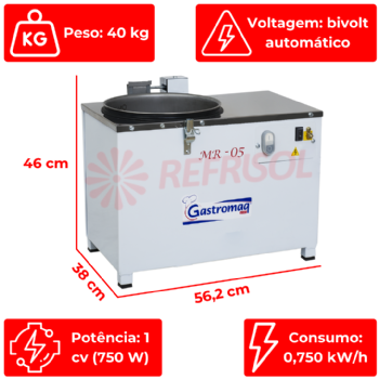 Amassadeira Rápida 05 kg MR 05 Bivolt Gastromaq