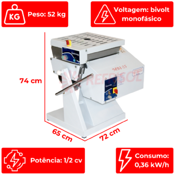 Amassadeira Semi Rápida 25 kg MBI 25 Bivolt Gastromaq