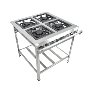 Fogão Industrial 4 Bocas Duplas Aço Inox ACFI-3004 Baixa Pressão Araceba