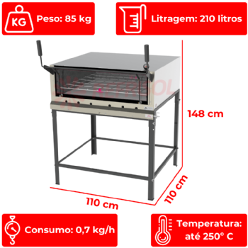 Forno Pedra Refratária à Gás PRP-900 S/KG Inox Progás