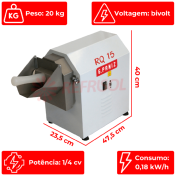 Ralador de Queijo e Coco Industrial 3 Discos RQ 15 Bivolt G Paniz