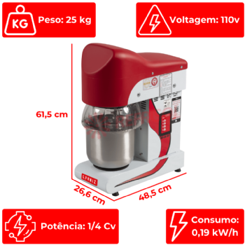 Batedeira Planetária 05 Litros BP 05 RP 110v G Paniz