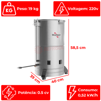 Descascador de Batatas 06 kg DB 06 Inox 220v Skymsen