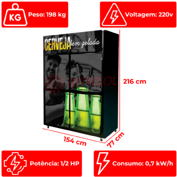 Mini Câmara Cervejeira 4 Portas 4 KPTC STD 220v Klima