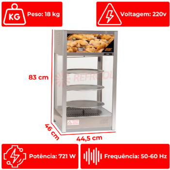 Estufa Vapor Giratória 463 3 Bandejas 220v Titã