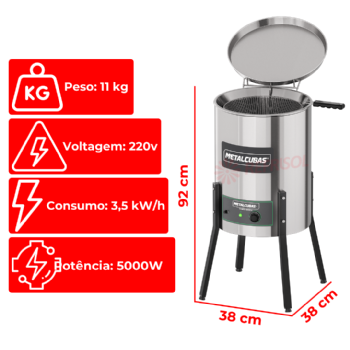 Fritadeira Elétrica 25 Litros Zona Fria Óleo 5000 W TFOE 25 CG 220v Metalcubas
