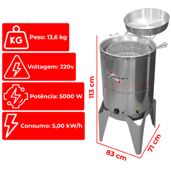 Fritadeira Água e Óleo 24 Litros FC-N Inox 220v Skymsen