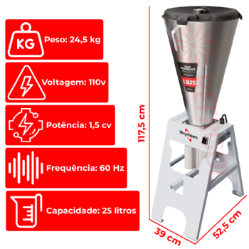 Liquidificador Comercial Basculante 25 Litros LB 25 MB 110v Skymsen