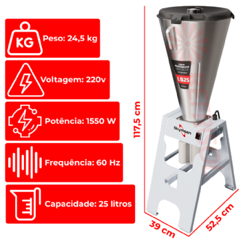 Liquidificador Comercial Basculante 25 Litros LB 25 MB 220v Skymsen