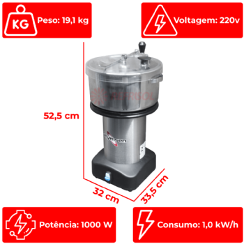 Cutter Processador De Alimentos 08 Litros CR-8 Inox 220v Skymsen