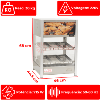 Estufa Vapor Reta Pass Through 464 6 Bandejas 220v Titã