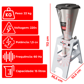 Liquidificador Comercial Basculante 15 Litros LB 15 MB 220v Skymsen