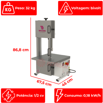 Serra Fita de Bancada BSIM 178 Plus Bivolt Braesi