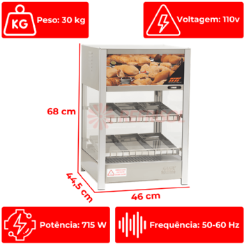 Estufa Vapor Reta Pass Through 464 6 Bandejas 110v Titã