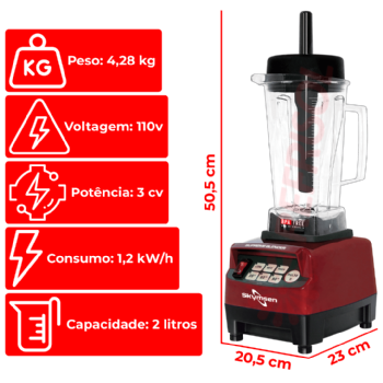 Liquidificador Supreme Blender BS2 Copo Tritan Alta Rotação 110v Skymsen