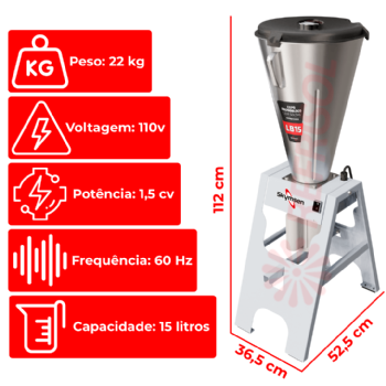 Liquidificador Comercial Basculante 15 Litros LB 15 MB 110v Skymsen