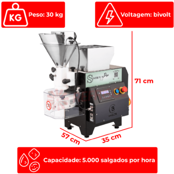 Modeladora Automática de Salgados e Doces Bivolt Sirius SR 5.0 PRO Painel Digital Bailon