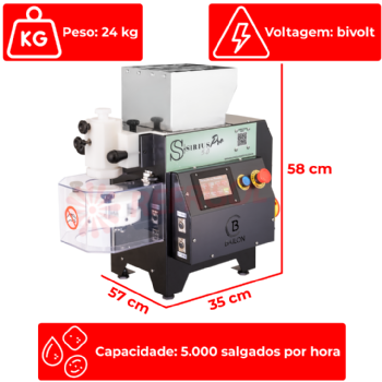 Modeladora Automática de Salgados e Doces Bivolt Sirius SR 5.0 PRO Touch Screen Bailon