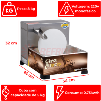 Derretedeira Cascata Giratória Para Chocolate Gira Choco 220v Marchesoni
