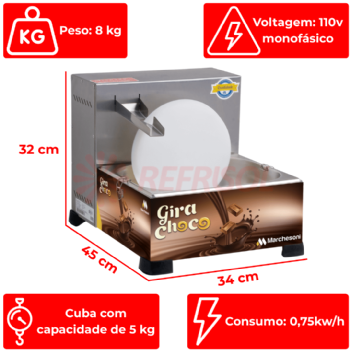 Derretedeira Cascata Giratória Para Chocolate Gira Choco 110v Marchesoni