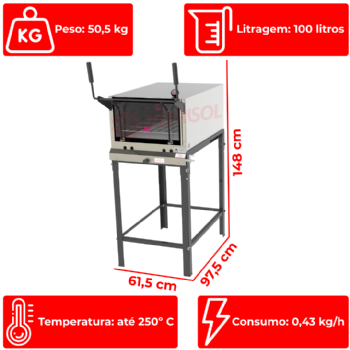 Forno Pedra Refratária à Gás PRP-800 S/KG Progás