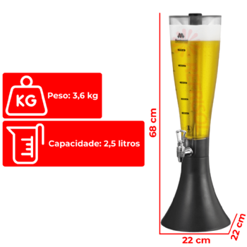 Torre de Chopp 2,5 Litros Marchesoni