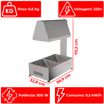 Conservador de Frituras Duas Cubas MCF 02 CP 220v Metalcubas